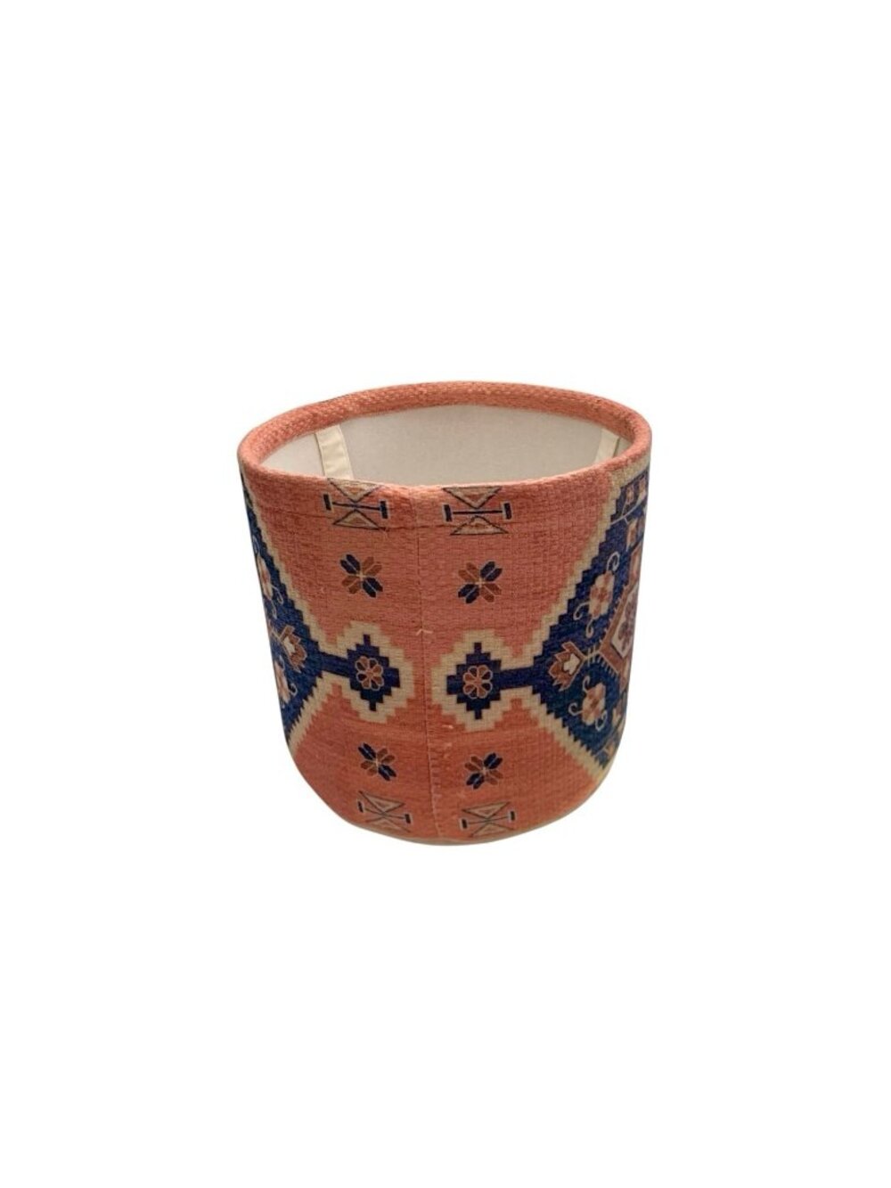 Woven Storage Basket Bin with Handles Kilim Style  Bohemian Tribal Decor